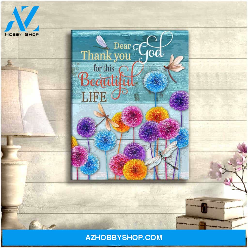 Gorgeous Dragonfly Canvas Dear God Wall Art Decor