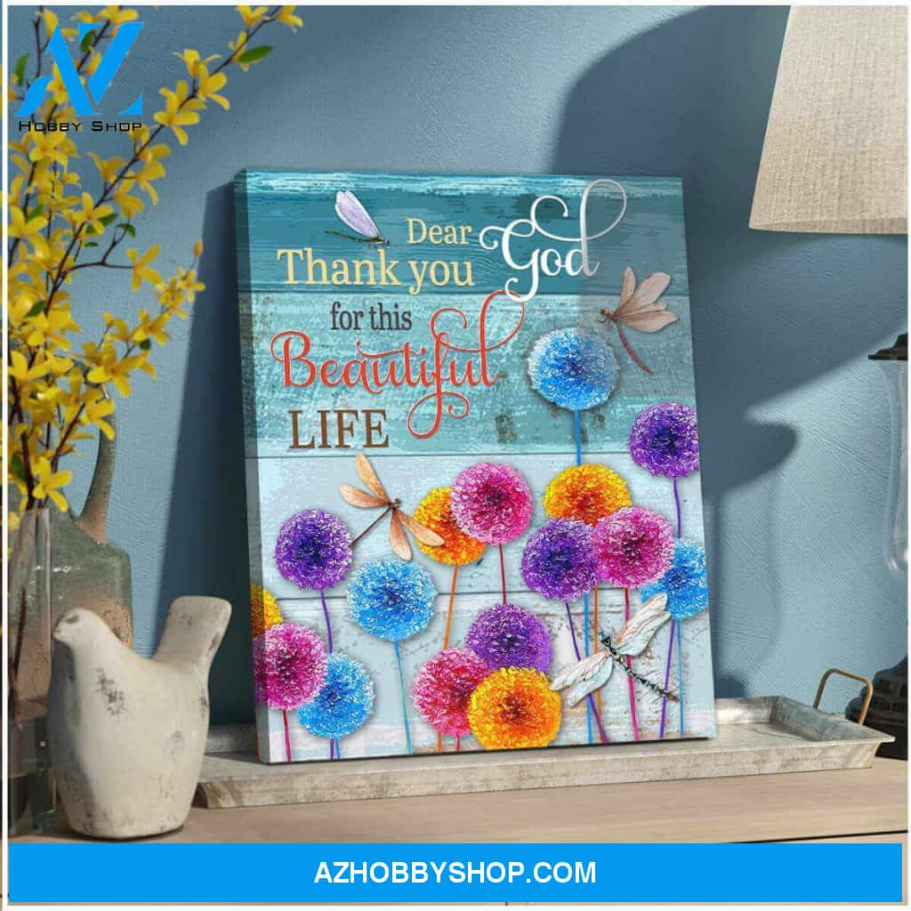Gorgeous Dragonfly Canvas Dear God Wall Art Decor