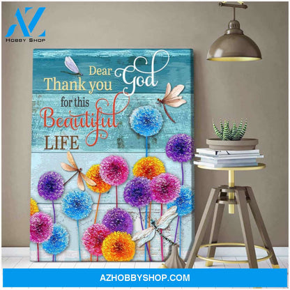 Gorgeous Dragonfly Canvas Dear God Wall Art Decor