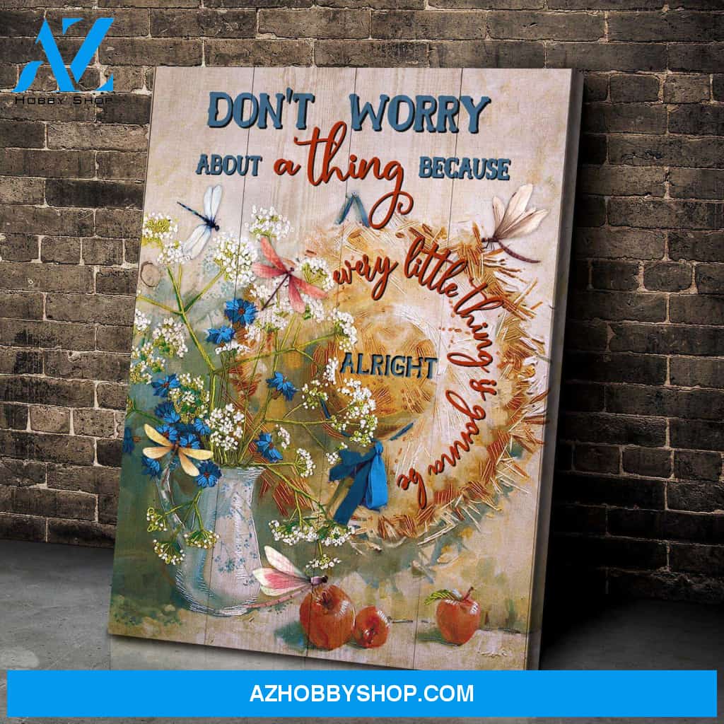 Gorgeous Dragonfly Canvas Don Worry Wall Art Decor
