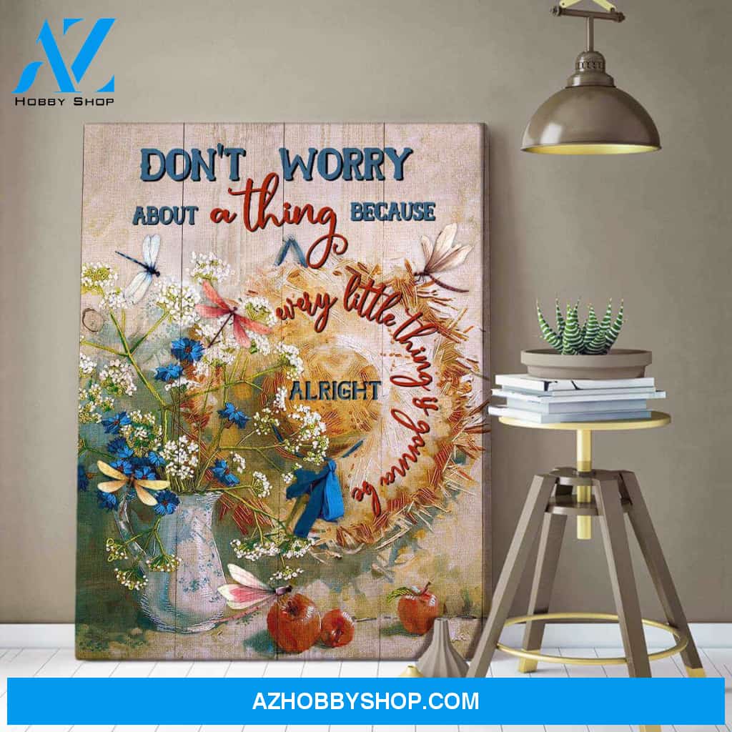 Gorgeous Dragonfly Canvas Don Worry Wall Art Decor
