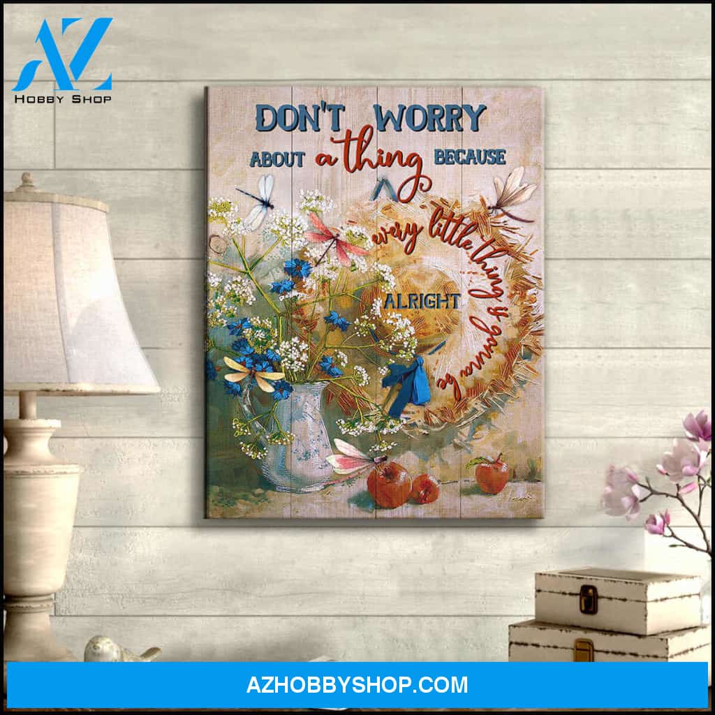 Gorgeous Dragonfly Canvas Don Worry Wall Art Decor