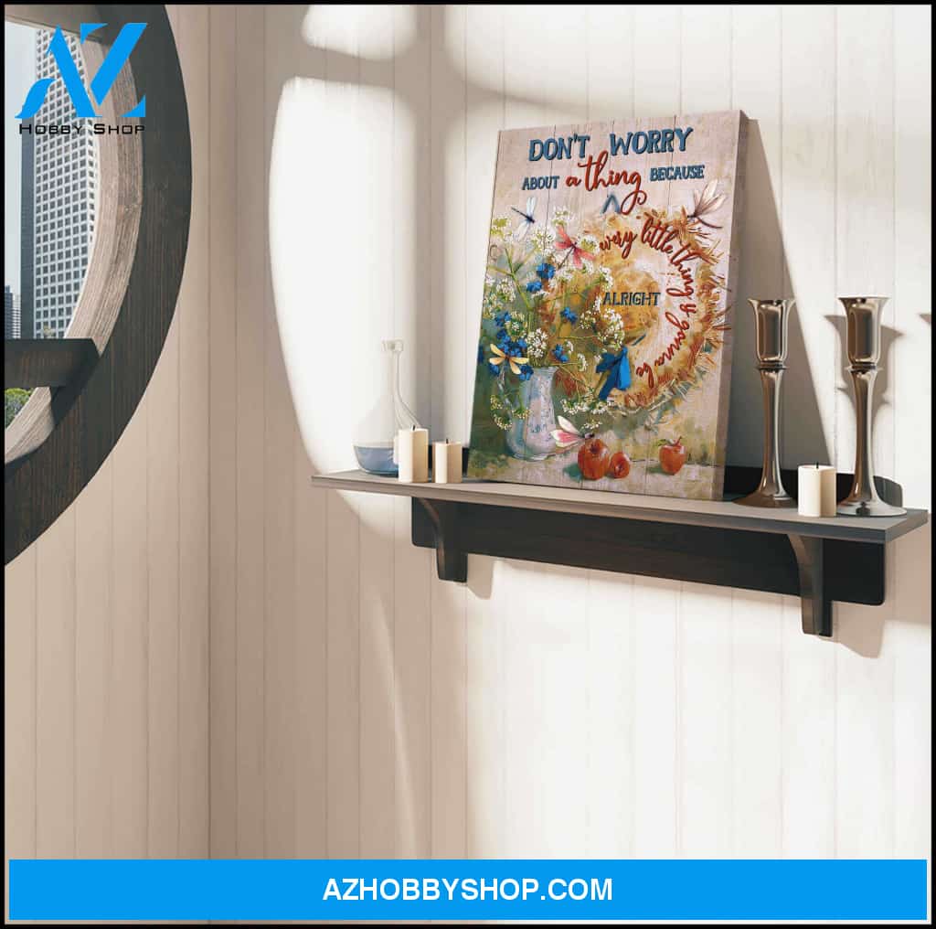 Gorgeous Dragonfly Canvas Don Worry Wall Art Decor
