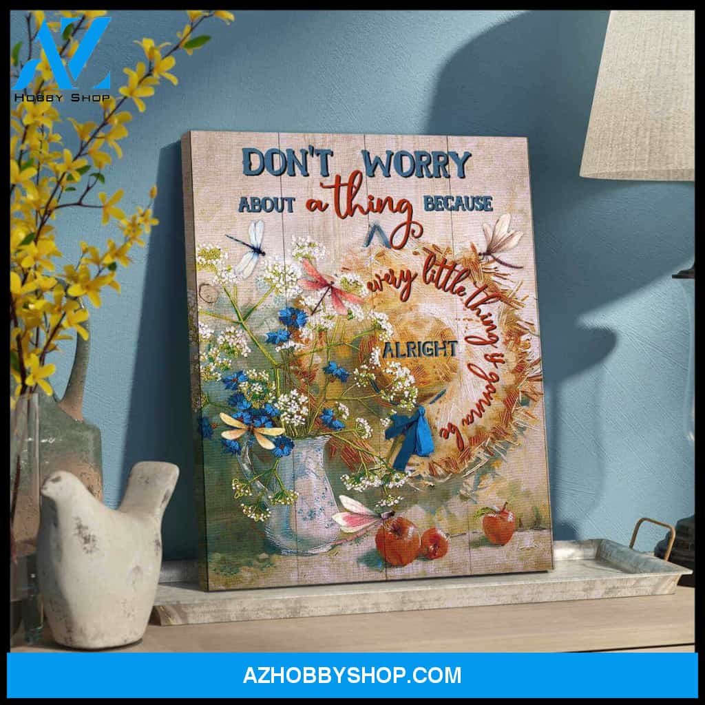 Gorgeous Dragonfly Canvas Don Worry Wall Art Decor