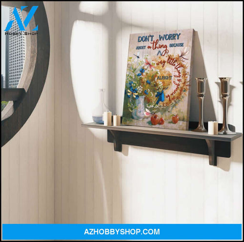 Ohcanvas Gorgeous Dragonfly Canvas Don't Worry Wall Art Decor