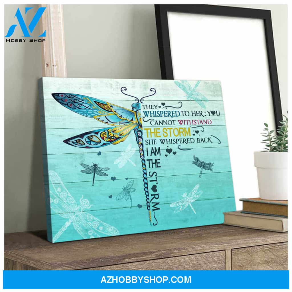 Gorgeous Dragonfly I am the storm Canvas Wall Art Decor