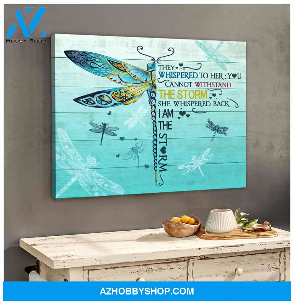 Gorgeous Dragonfly I am the storm Canvas Wall Art Decor