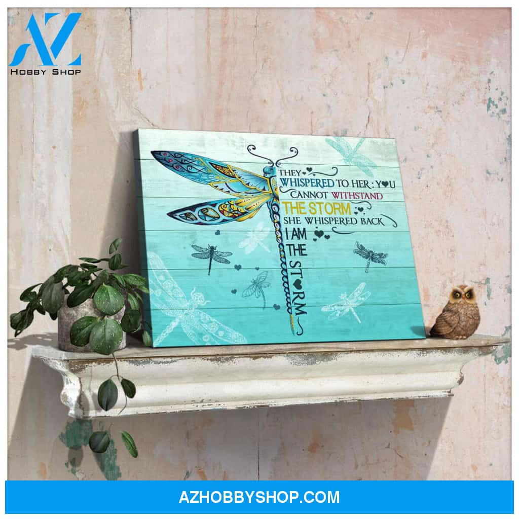 Gorgeous Dragonfly I am the storm Canvas Wall Art Decor