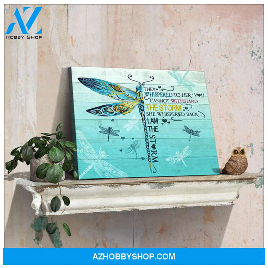 Gorgeous Dragonfly I am the storm Canvas Wall Art Decor