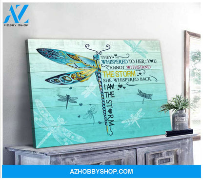 Gorgeous Dragonfly I am the storm Canvas Wall Art Decor