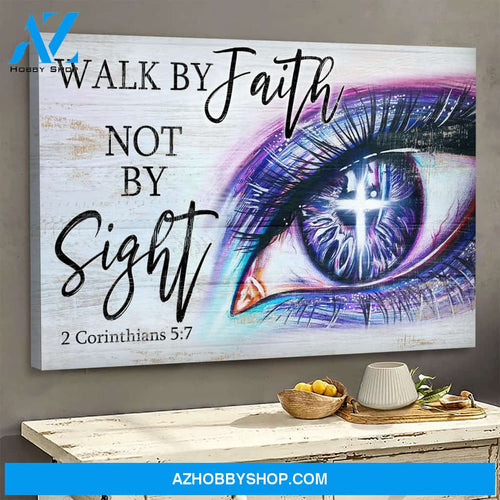 Gorgeous eyes - Walk by faith, not by sight Jesus Landscape Canvas Prints - Wall Art