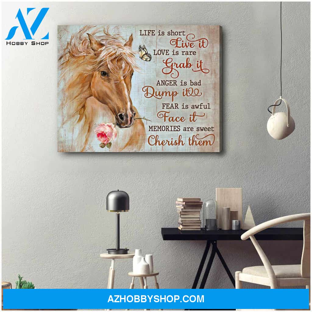 Gorgeous Horse Canvas Life is Short Horse Wall Art Decor