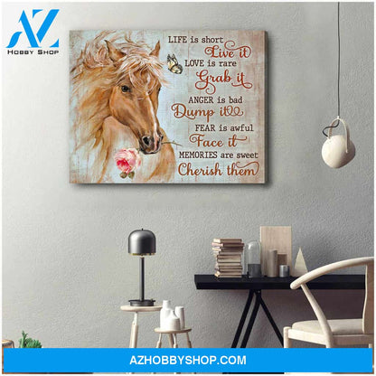 Gorgeous Horse Canvas Life is Short Horse Wall Art Decor