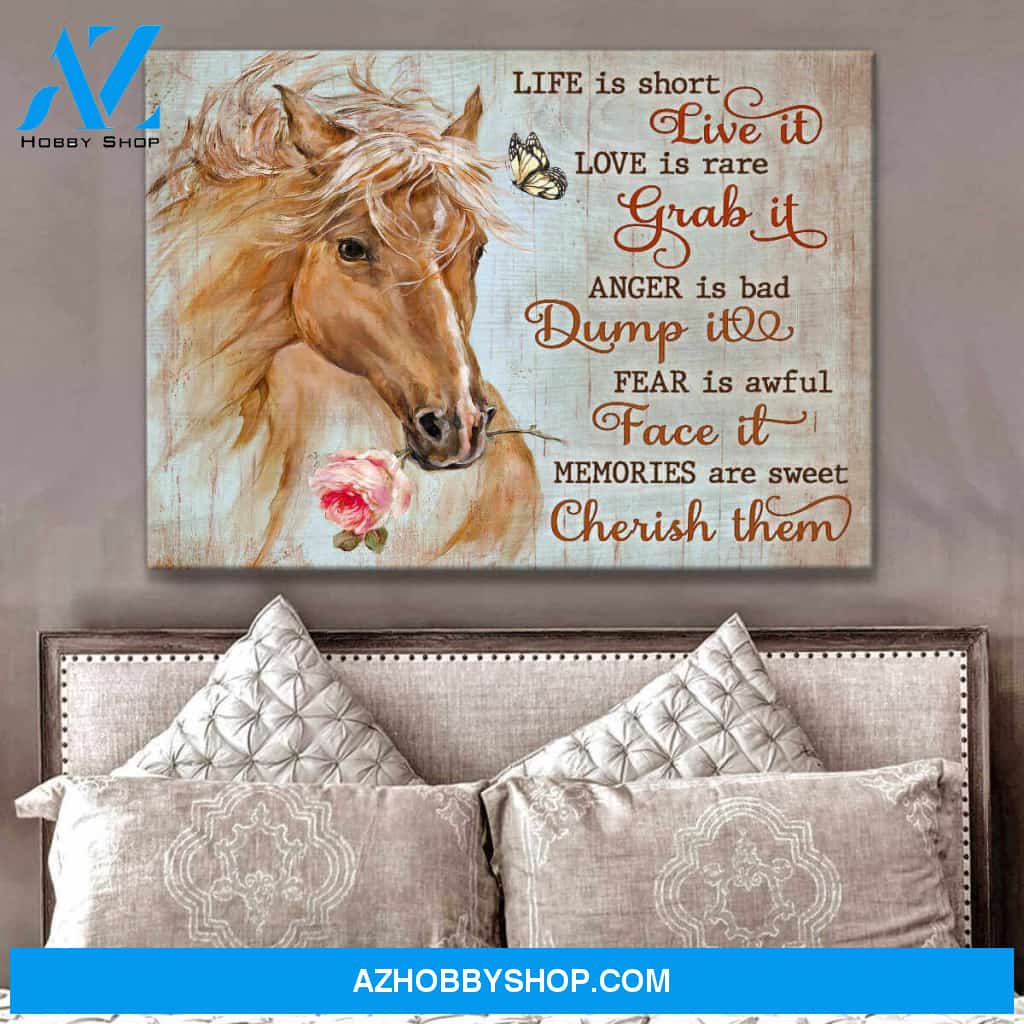 Gorgeous Horse Canvas Life is Short Horse Wall Art Decor