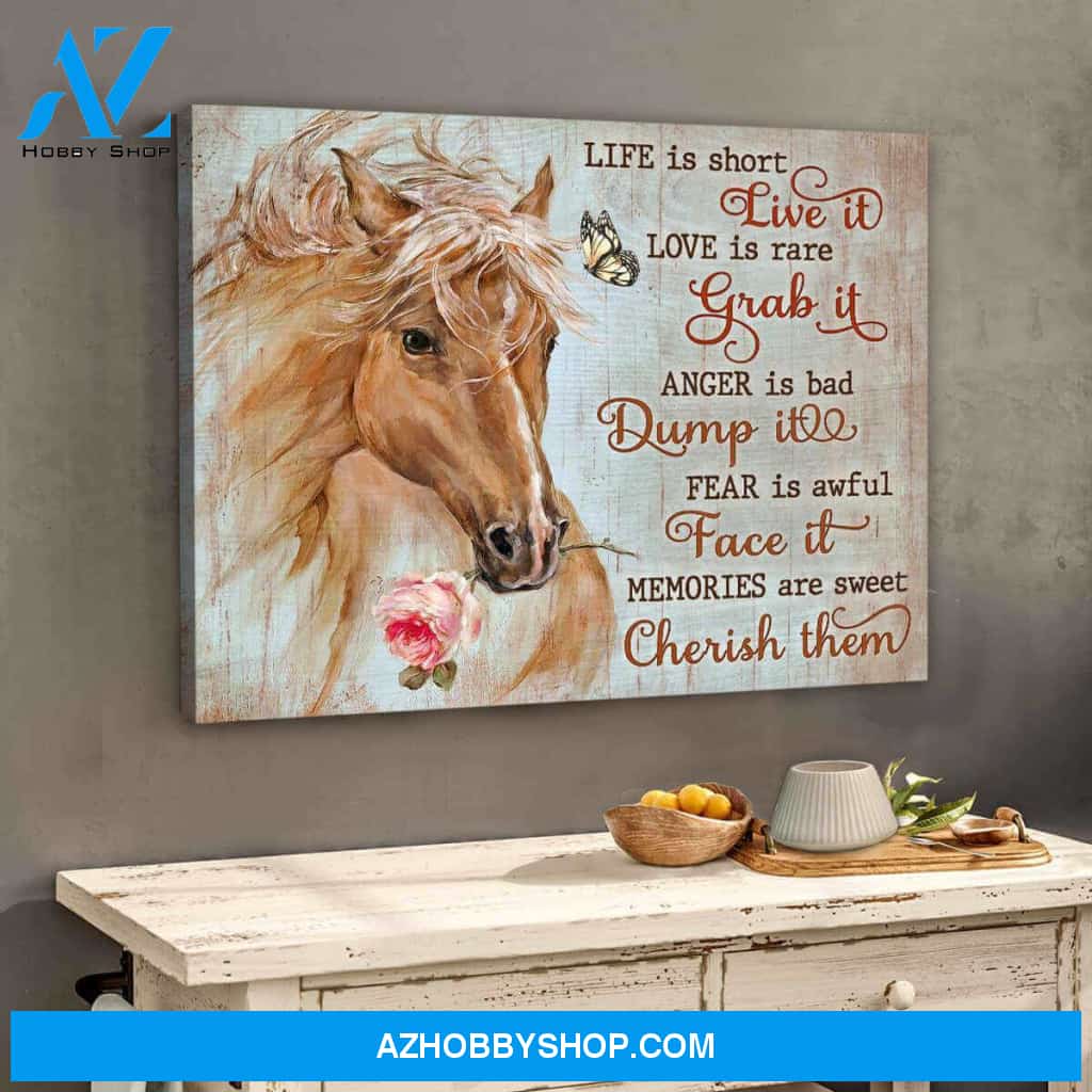 Gorgeous Horse Canvas Life is Short Horse Wall Art Decor
