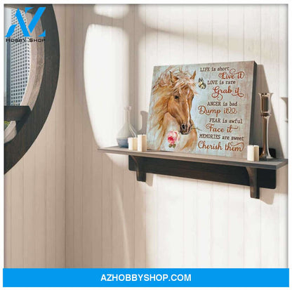 Gorgeous Horse Canvas Life is Short Horse Wall Art Decor
