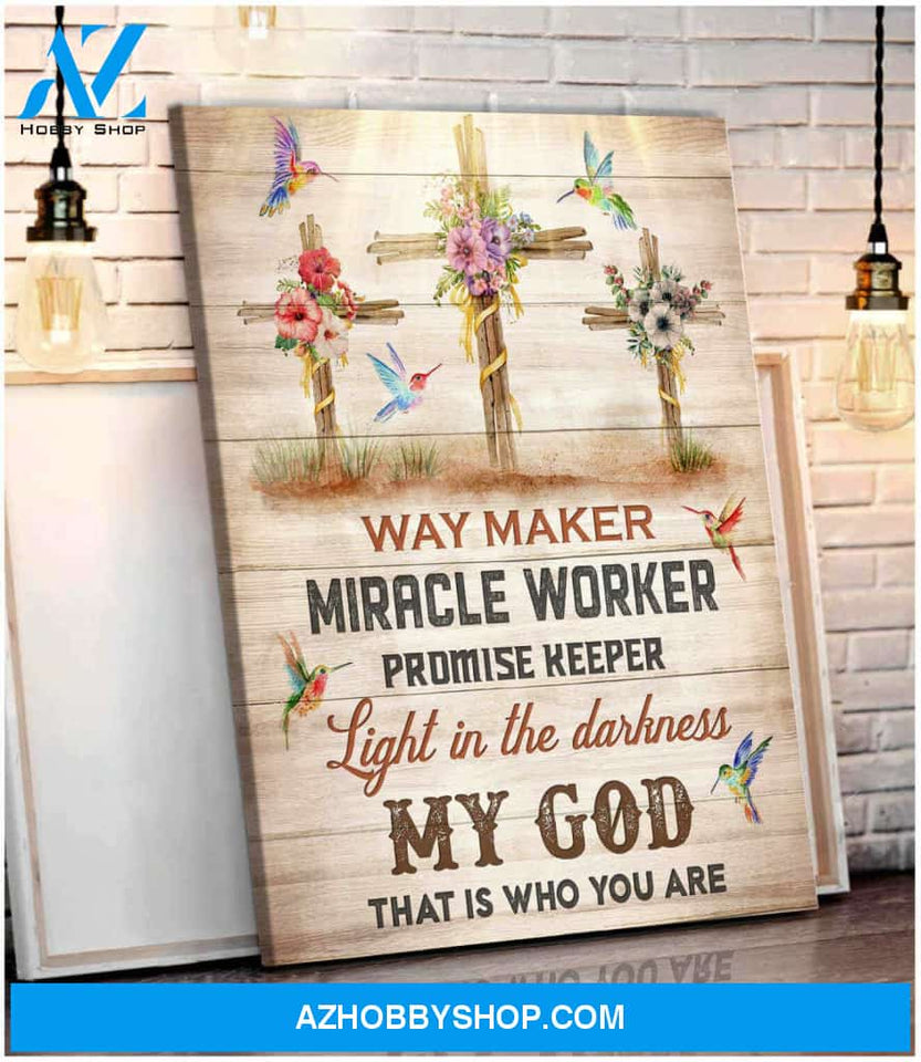 Gorgeous Hummingbird Canvas My God Wall Art Decor