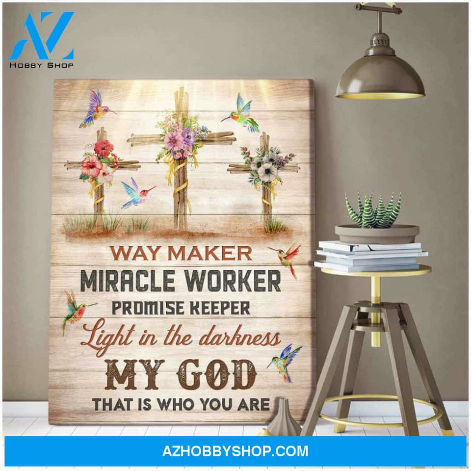 Gorgeous Hummingbird Canvas My God Wall Art Decor