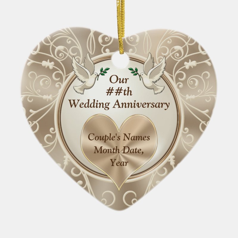 Gorgeous Heart, Wedding Anniversary Ornaments