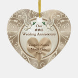 Gorgeous Heart, Wedding Anniversary Ornaments