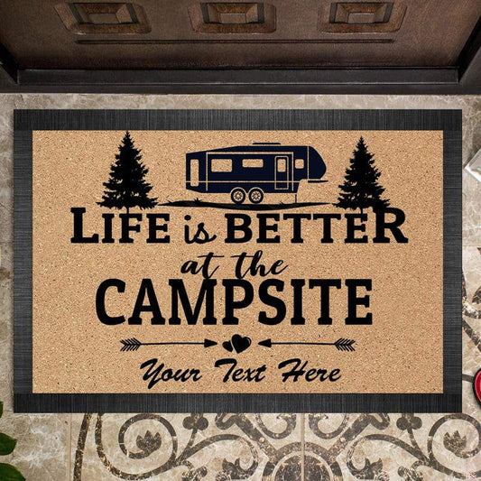Life Is Better Camping Doormat, RV Camper, Motor Home Doormat, Camping Gift