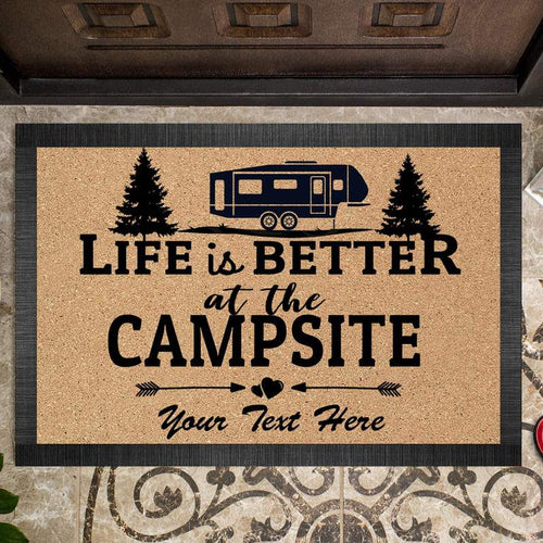 Life Is Better Camping Doormat, RV Camper, Motor Home Doormat, Camping Gift