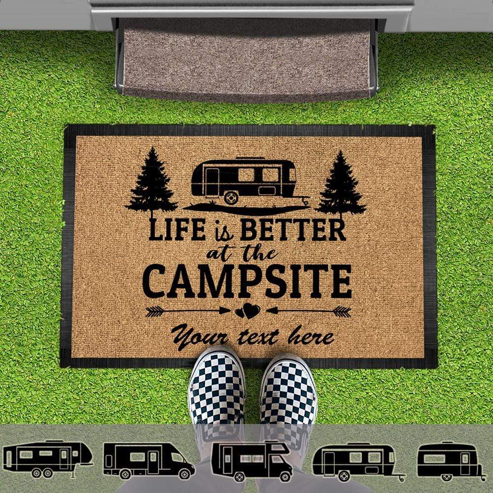 Life Is Better Camping Doormat, RV Camper, Motor Home Doormat, Camping Gift