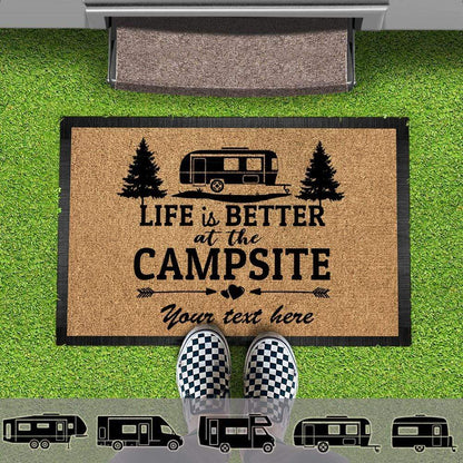 Life Is Better Camping Doormat, RV Camper, Motor Home Doormat, Camping Gift