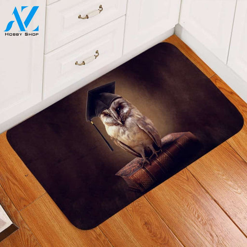 Graduation Owl Dark Night Printed Doormat Home Decor