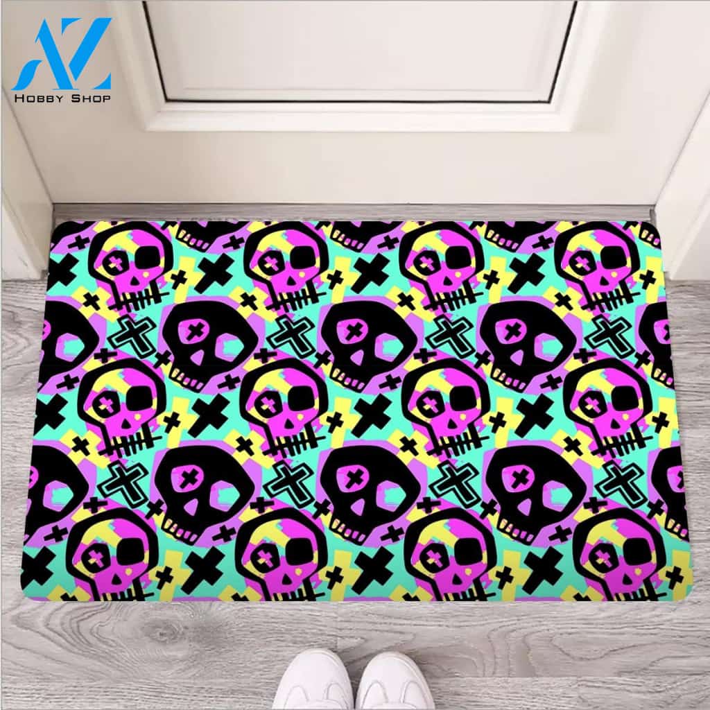 Graffiti Skull Door Mat