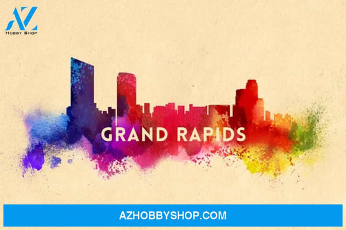 Grand Rapids Michigan Skyline Abstract