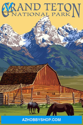 Grand Teton National Park Wyoming Barn And Mountains