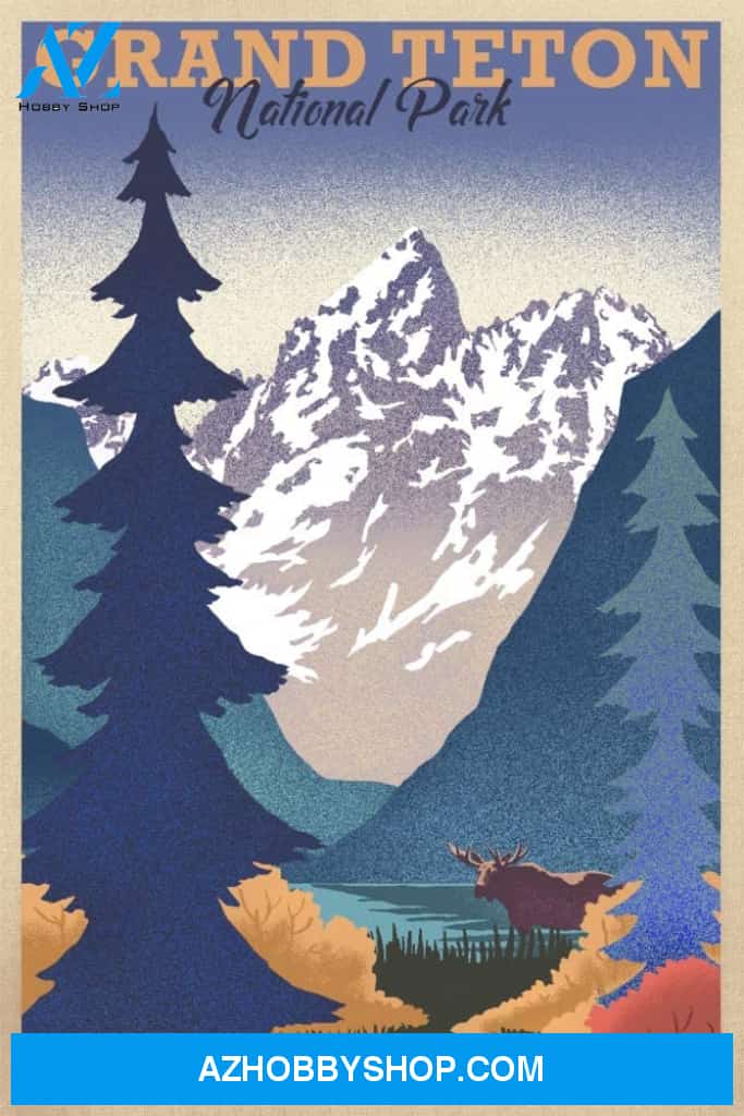 Grand Teton National Park Wyoming Lithograph