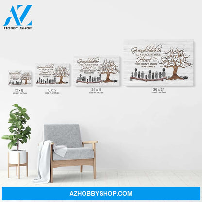Grandchildren Fill A Place In Your Heart, Family Custom Canvas & Poster, Gift For Family