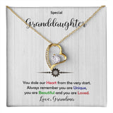 Granddaughter -Beautiful and Loved - Forever Love Heart Necklace