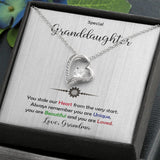 Granddaughter -Beautiful and Loved - Forever Love Heart Necklace