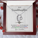 Granddaughter -Beautiful and Loved - Forever Love Heart Necklace
