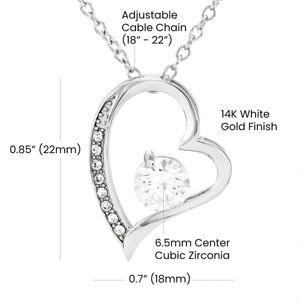Granddaughter -Beautiful and Loved - Forever Love Heart Necklace