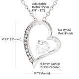 Granddaughter -Beautiful and Loved - Forever Love Heart Necklace