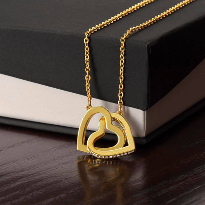 Granddaughter Butterflies Interlocking Hearts Necklace