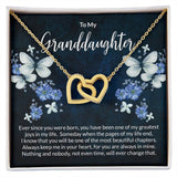 Granddaughter Butterflies Interlocking Hearts Necklace