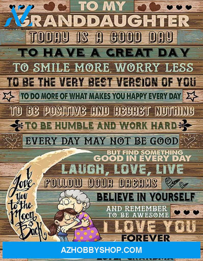 Granddaughter Canvas To My Granddaughter To Day Is A Good Day Grandma Vintage Canvas Wall Art Full Size