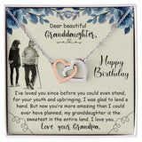 Granddaughter Happy Birthday Interlocking Hearts Necklace