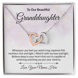 Granddaughter Personalized Card Interlocking Hearts Necklace