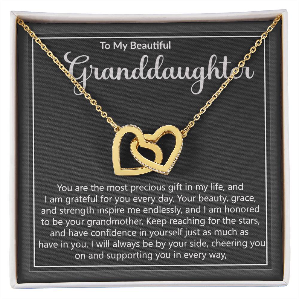Granddaughter Precious Gift Interlocking Hearts Necklace