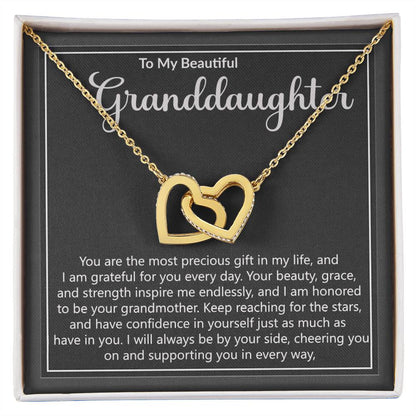 Granddaughter Precious Gift Interlocking Hearts Necklace
