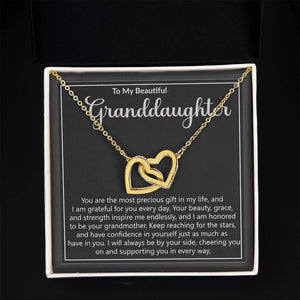 Granddaughter Precious Gift Interlocking Hearts Necklace