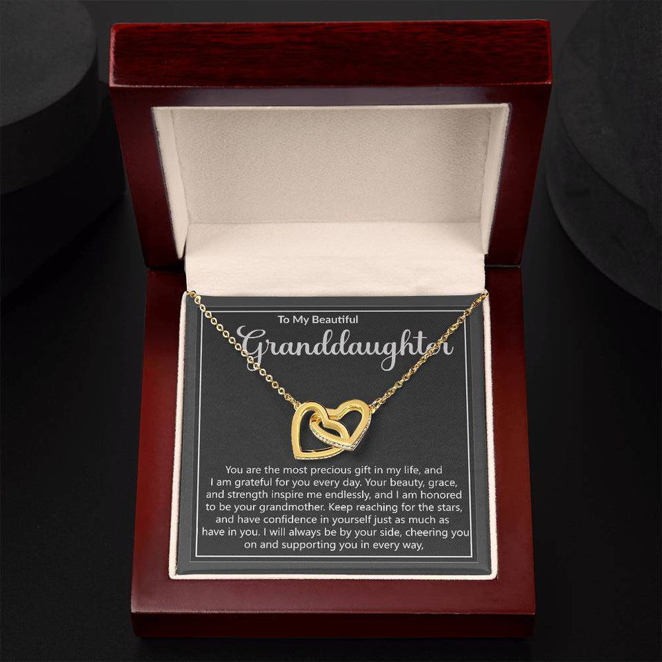Granddaughter Precious Gift Interlocking Hearts Necklace