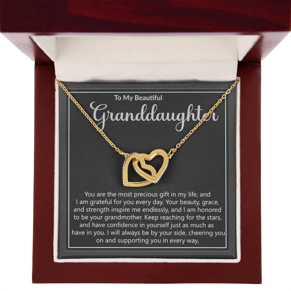 Granddaughter Precious Gift Interlocking Hearts Necklace