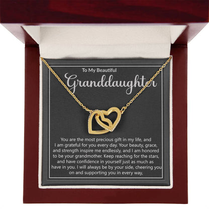 Granddaughter Precious Gift Interlocking Hearts Necklace